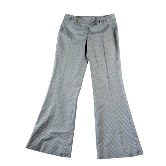 Tracy Evans Pants - VTG Tracy Evans Pinstripe Y2K Dress Pants Women Sz 1 Gray Flare Leg Low Rise